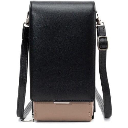 Mini PU Leather Flap Color Contrast Handbags for Women 2021 Ladies Fashion Simple Phone Shoulder Messenger Bags Luxury Purses