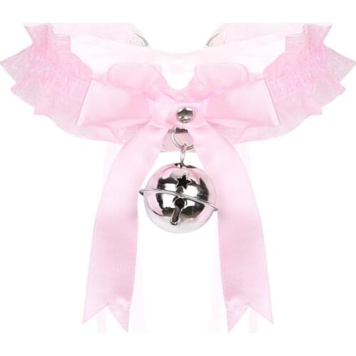 Women Sexy Bell Choker Collar Necklace Elastic Ruffled Ribbon Bowknot Collar Choker Cosplay Accessaries Lolita Choker Necklace