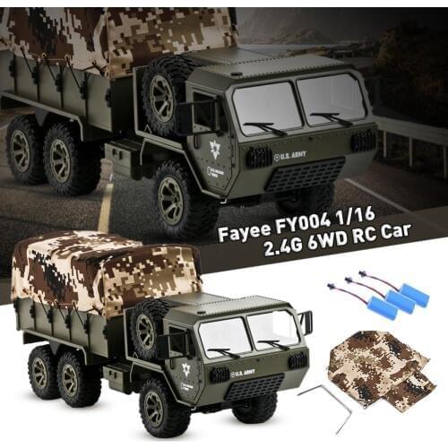 1/16 2.4G 6WD RC Truck Military Car Rock Crawler RTR Vehicle Crawler With Tent Auto Army Trucks Boy Toys