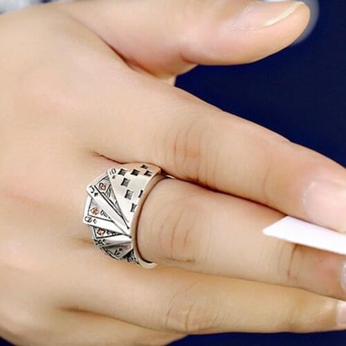 2021 Fashion Contracted Poker Mens And Womens Fashionable Glamour Ring Ring Opening Adjustable Ring Jewelry, Gifts