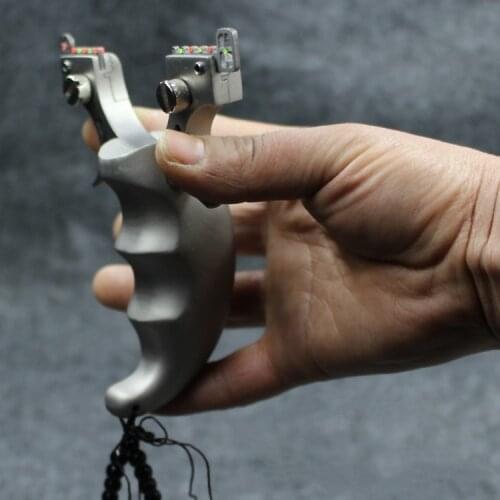 Big Power Stainless Steel Outdoor Slingshot High Precision Shooting Traditional Rubber Band Slingshots for Hunting Catapult