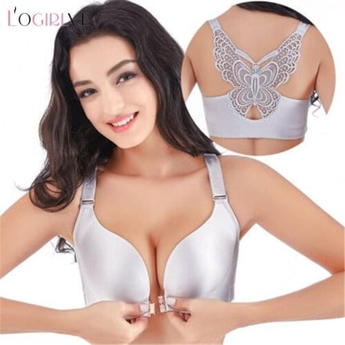 Logirlve Plus Size 34-52 C DCup Bras For Women Seamless Underwear Front Closed Brassiere Lingerie Intimate Bra Lace Bralette