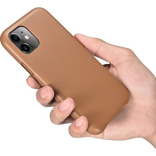 For iPhone 11 Pro Max Case 6.5" Cowhide Genuine Leather Case Slim Full Leather Protective Back Cover for iPhone 11 11 Pro