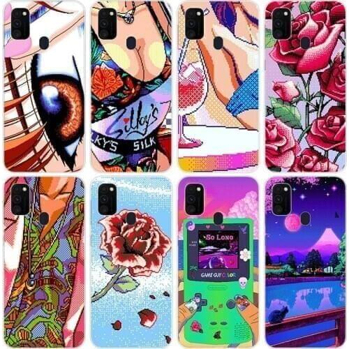 Art Pixel Aesthetic Soft Case for Samsung Galaxy M11 M10S M01 M21 M31S M51 A01 J2 Core A21 A42 A6 A8 Plus J6 Plus A7 2018 Cover