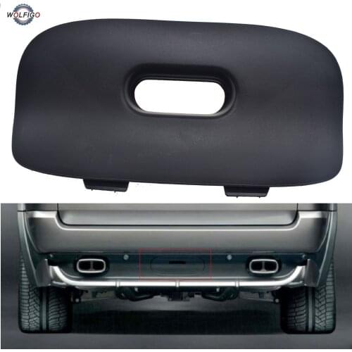 WOLFIGO Black Rear Bumper Tow Bar Cover Cap Trim Flap Trailer Hitch Mount with Hole 51128402327 For BMW E53 X5 2000-2006