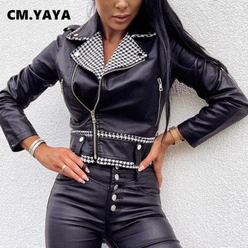 CM.YAYA Women's Leather Jackets
