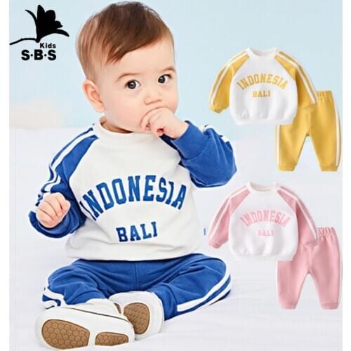 Baby Sports Suit 2-6 Years Old Boys and Girls Spring and Autumn Long-sleeved Infant Cotton Top and Pants Two-piece Suit