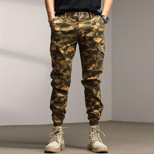 Newly Military Fashion Men Jeans Camouflage Multi Pockets Casual Cargo Pants Men Streetwear Designer Hip Hop Joggers Trousers