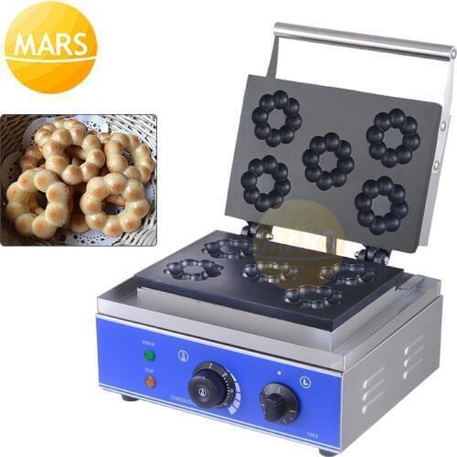 Electric 220v 110v Mini Donut Machine Non-stick Waffle Iron Plate Plum Shaped Waffles Maker Kitchen Equipment