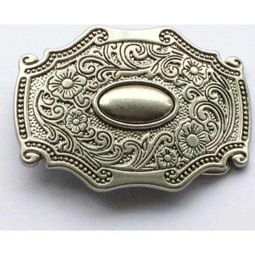Hot Sale Western Cowboy belt buckle for Fashion Men Silver Pattern Metal Leather Belt Accessories Fit 4cm Wideth Belt