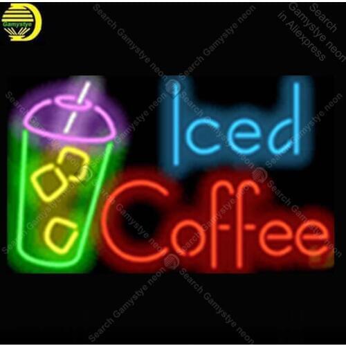 Iced Coffee Deit Catering Cafe NEON LIGHT SIGN Neon Sign lamp Decorate GLASS Tube BEER PUB Store Display Handcraft Iconic Sign