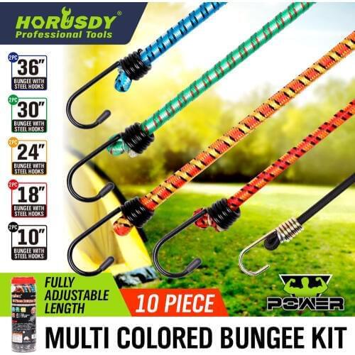 10pcs Strong Elastic Rope Strap Tie Down Belt Cargo Luggage Lashing Straps Fix For Motorcycle Car Roof Outdoor Camping