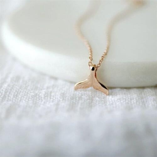 Dainty Rose Gold Mermaid Tail Necklace, Whale Tail Necklace, Birthday Gift, Mermaid Necklace, Dainty Necklace, Graduation Gift