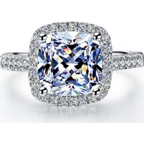 Classic 925 Sterling Silver Wedding Rings For Women Fashion Cubic Zirconia Crystal Engagement Promise Ring Jewelry Gfit