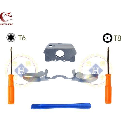 HOTHINK Silver LB RB Trigger Bumper Button & Guide Surround with opening tool T6 T8 screwdriver For XBOX One Elite Controller