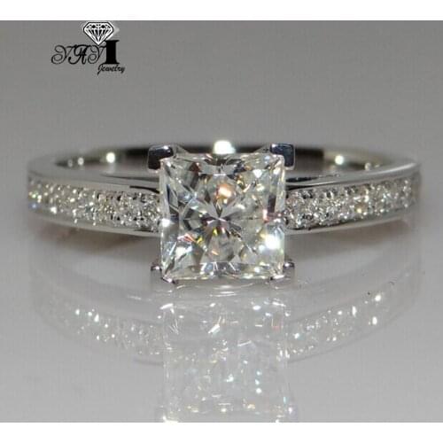 Wholesale YaYI Jewelry Fashion Princess Cut 2CT White Cubic Zirconia Silver Color Engagement Wedding Party Lovers Crown Rings