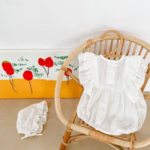 0-3T Newborn Kid Baby Girls Clothes Summer Ruffles White Lace Romper Elegant Cute Sweet Princess Jumpsuit Body suit Outfit