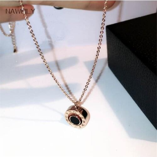 NAWEILY Fashion Roman Numerals Pendant Necklaces Temperament Super Flash Clavicle Short Choker Necklace Women Jewelry NWLN286