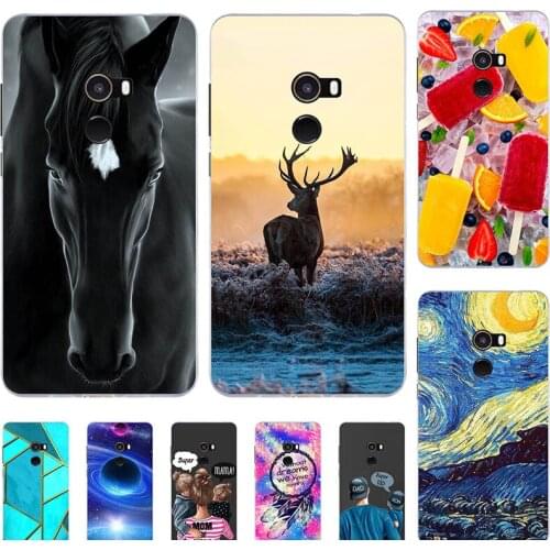 Fashion Bumper Cute Case For Xiaomi Mi Mix 2 Pro 6.4"Mix Evo Case Soft Silicone Cat Horse Flower Cover Back Shell