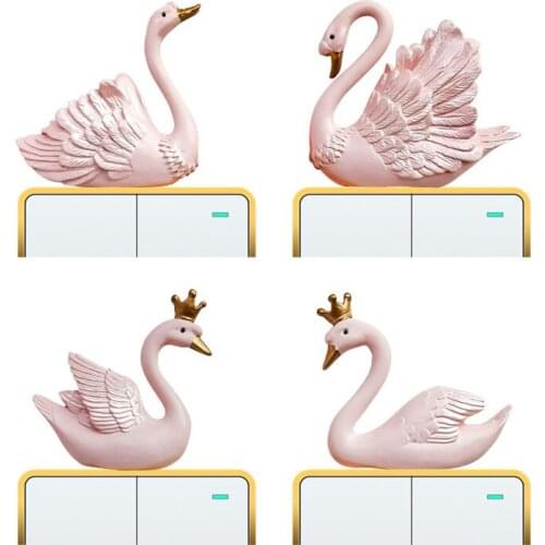 Swan Switch Stickers Animal Socket Decoration Stickers Wall Stickers 3d Stereo Socket Protective Cover Stickers on The Wall