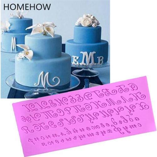 New 1PC/Lot Wordart Letter Silicone Mold Cake Fondant Decorating Tool Big Size Alphabet Letter Candy Chocolate Mould Baking Tool