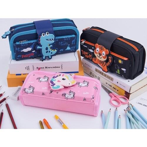 New Cute Kawaii Cartoon Large Capacity Pencil Case Removable Mother-child Stationery Animal Dinosaur Unicorn Pencil Case Gifts