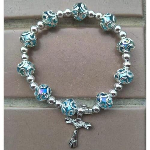 Wholesale 13 strands Free Shipping Fashion Jewelry Pink Faceted Crystal Cross Beads Stretch Bracelet 7.5" FG4543