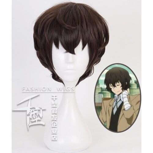 Dazai osamu Cosplay Wig Anime Bungo Stray Dogs Costume Adult Heat Resistant Synthetic Hair