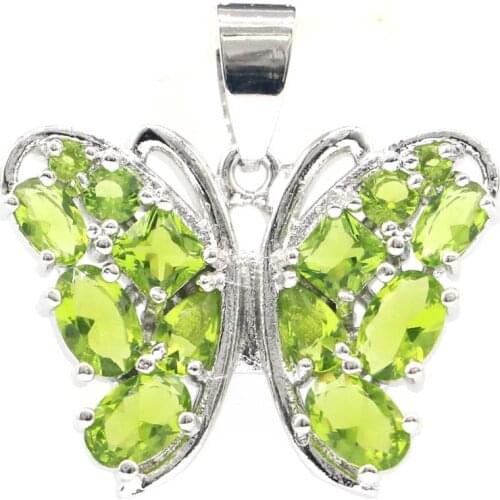 33x21mm Stunning Created Golden Citrine London Blue Topaz CZ For Girls Daily Wear Silver Pendant Wholesale