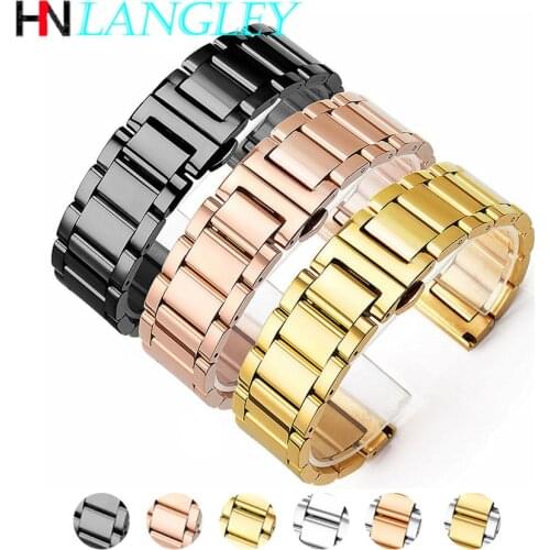 Watch Band for Montblanc Watch Solid Stainless Steel Strap Polished 16mm 18mm 20mm 22mm 24mm Watch Strap WristBand Adjust Tool