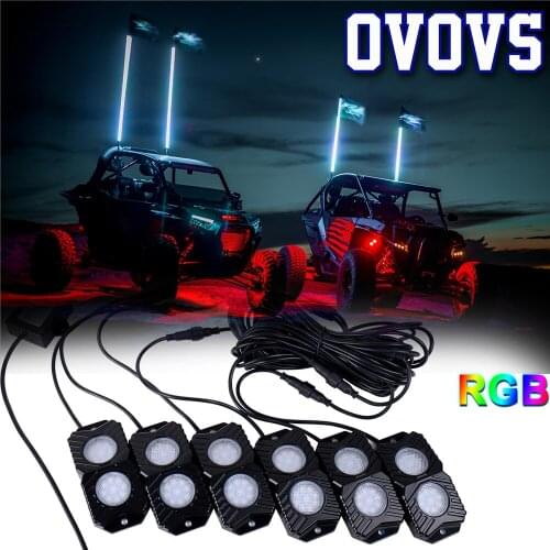 RGB LED Rock Light 6 Pods Lights Multimode APP Bluetooth Control Neon Lights for ATV UTV 4x4 Boat Car Vehicle Underbody