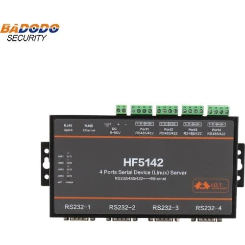 HF5142 4 Ports Serial Device(Linux) Server RS232/485/422 To Ethernet Support TCP/IP/Telnet /Modbus TCP Protocol