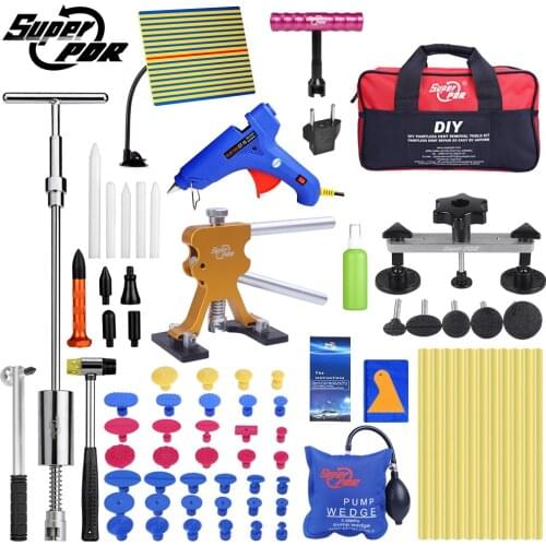 Super PDR Tools Kit For Car Paintless Dent Repair Tool Hail Dent Removal Kit auto dent pullers suction cup dent pulling bridge