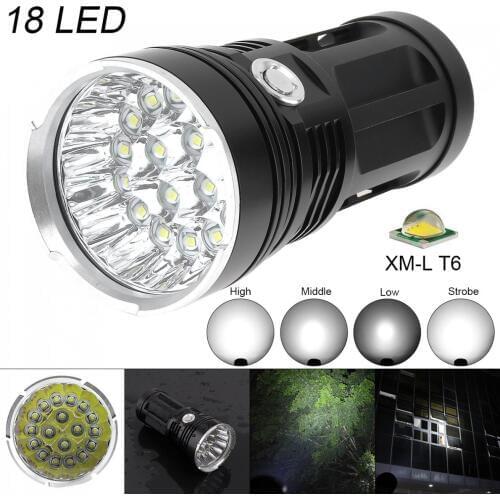Super Bright LED 5400Lumens Aluminum Waterproof Flashlight Torch with 4 Modes Light Support 18650 Rechargeable Battery