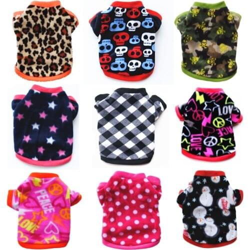 Warm Winter Dog Clothing Fleece Skull Printed Pet Dog Coat for Puppy Chihuahua Small Dog Shirt Jacket french bulldog Dog Clothes
