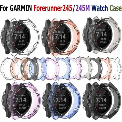 TPU Protector Case For Garmin Forerunner 245 Watch Band Strap Soft Bracelet Cover For Garmin Forerunner 245m GPS Watch Shell