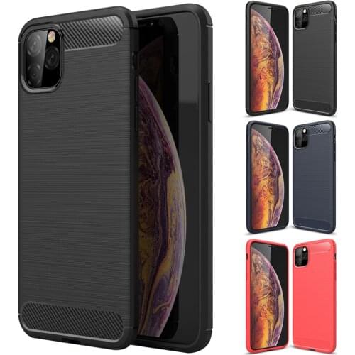 Shockproof Carbon Fiber TPU Case Cover For Apple iPhone 11/11 Pro SE 2020 Back Phone Shell Cover For Apple iPhone 11 Pro Max