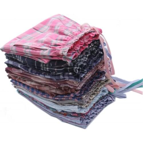 2021 Spring Autumn Women Cotton sleep bottoms Female Loose plus size nighty trousers sleepwear pyjama Ladies Plaid pajama pants