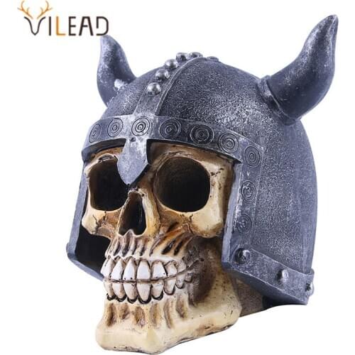 VILEAD 14cm Animal Skull Ornament Resin Crafts Halloween Decoration Movie Props Birthday Gift Medical Statues Sculptures