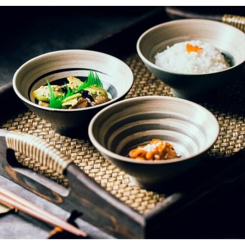 Japanese Rice Bowl Ceramic Bowl 5 Inch Ramen Noodle Soup Creative Home Restaurant Fruit Salad Tableware Kitchen Utensils Bowls