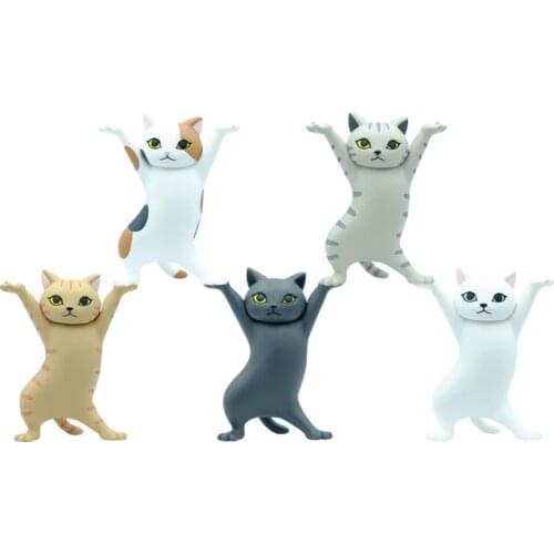 Funny Cat Pen Holder Black Enchanting Weightlifting Cat Pen Holders Toys Blind Box Kids Adult Doll Toy Gift for Home Decoration