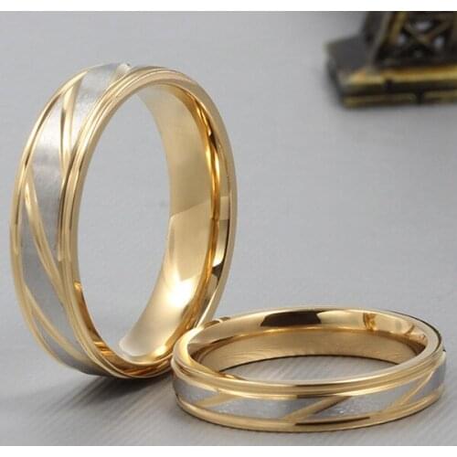 Anillos Mujer Fashion Gold Plated Titanium Steel Simple Ring Couple Rings Wedding Ring Jewlery Christmas Gift Кольца 2021 Тренд