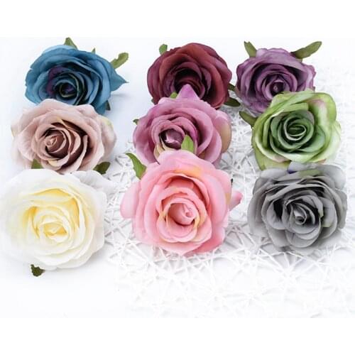 10pcs/lot Artificial flowers simulation roses wedding bouquets flower decoration garland headdress Bridal Flower box Continental