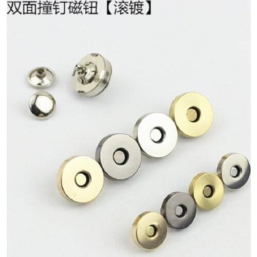 100 pcs/lot luggage hardware accessories barrel-plated double-sided rivets diameter 14mm18mm purse female handbag magnetic lock