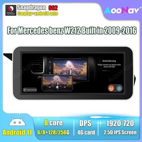 12.5 Inch Android 11 Car Multimedia Player For Mercedes benz W212 Built in 2009-2016 With NTG 4.0 Radio Stereo GPS Navi Carplay