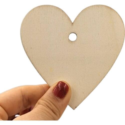 5pcs 100mm Rustic Wedding Party Decoration Mini Wooden Love Heart DIY Crafts Table Scatter Scrapbooking Valentines Gifts Decor