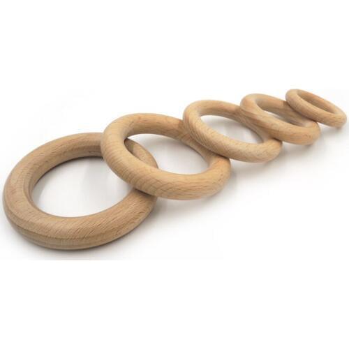 5pcs Germany beech Ring baby safe baby toys teething toddler jewelry 5 sizes mix sample packing EA366A