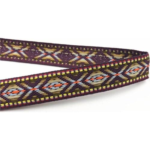 5Yards 17mm 5/8" Woven Jacquard Ribbon Red Line Blue Stripes DIY Handmade Ribbon Material Sewing Hat Curtain Clothing Decor