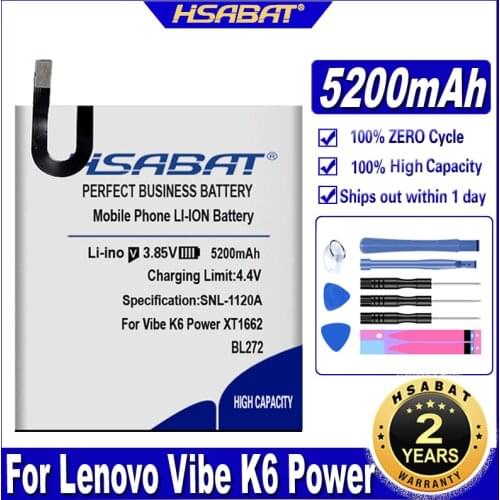 HSABAT 5000mAh BL272 Battery For Lenovo Vibe K6 Power K33A42 XT1662