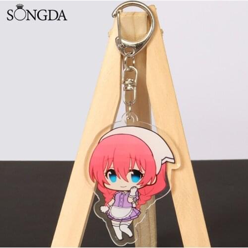 SONGDA Japanese Anime Blend S Pendants Acrylic Keychain Cartoon Figure Car Key Chains Double-Sided Keyrings Jewelry Best Gift